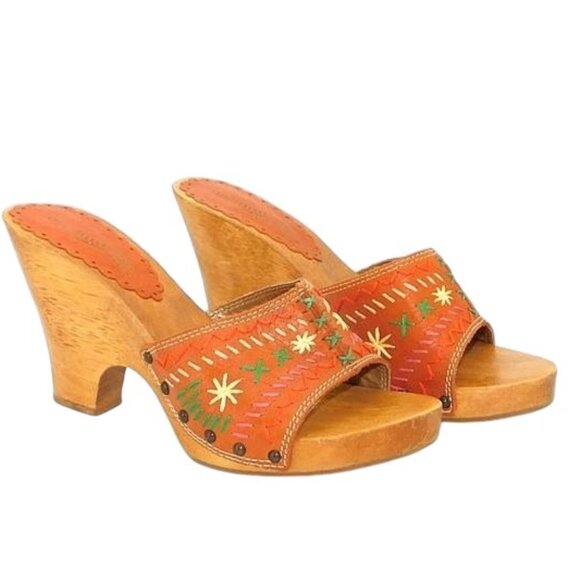 Skechers Shoes - Something Else by Sketcher Leather Boho Wood Heel